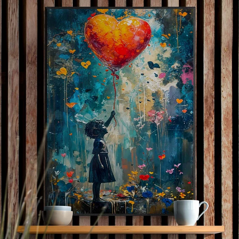 5D Diamond Painting - Herzballon der Hoffnung