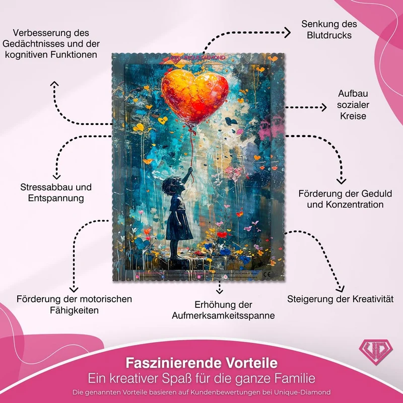 5D Diamond Painting - Herzballon der Hoffnung