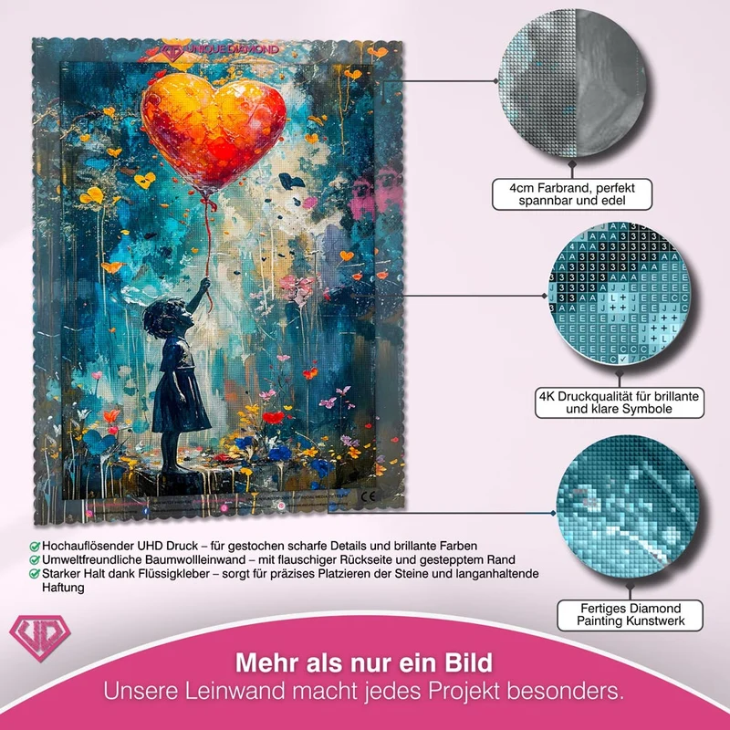 5D Diamond Painting - Herzballon der Hoffnung