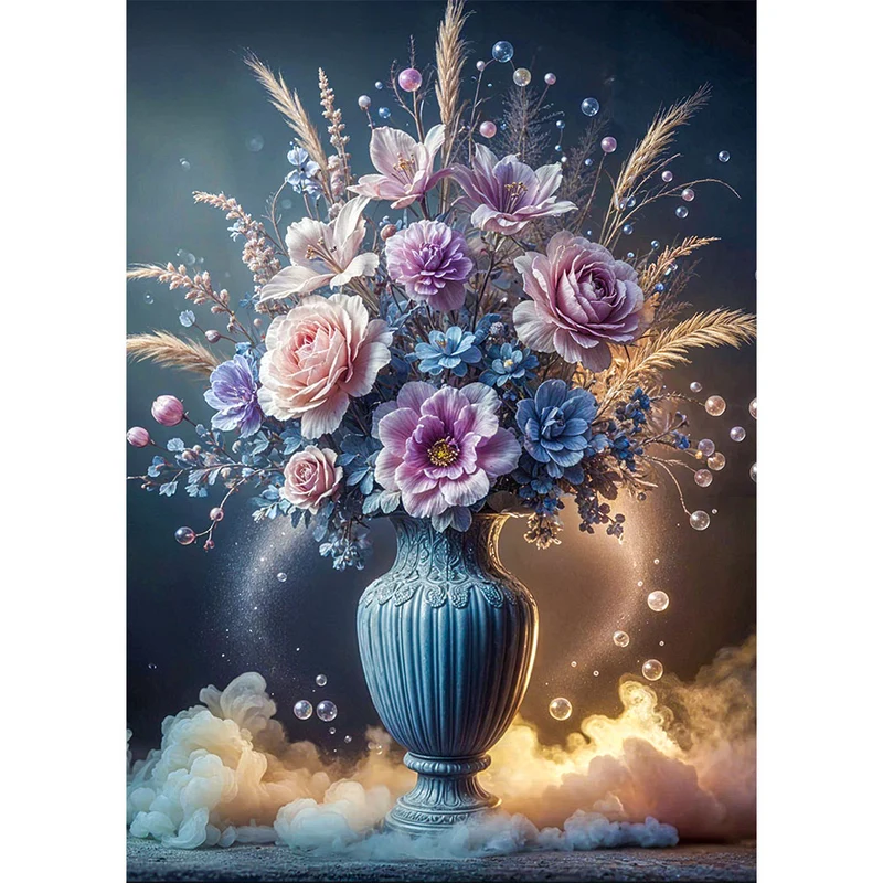 5D Diamond Painting - Blütenzauber in edler Vase