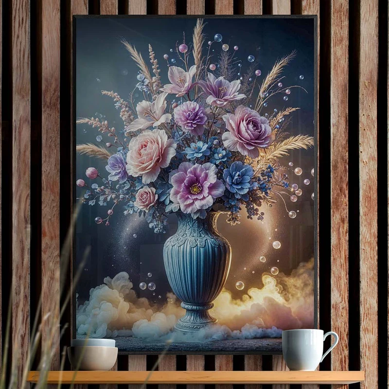 5D Diamond Painting - Blütenzauber in edler Vase