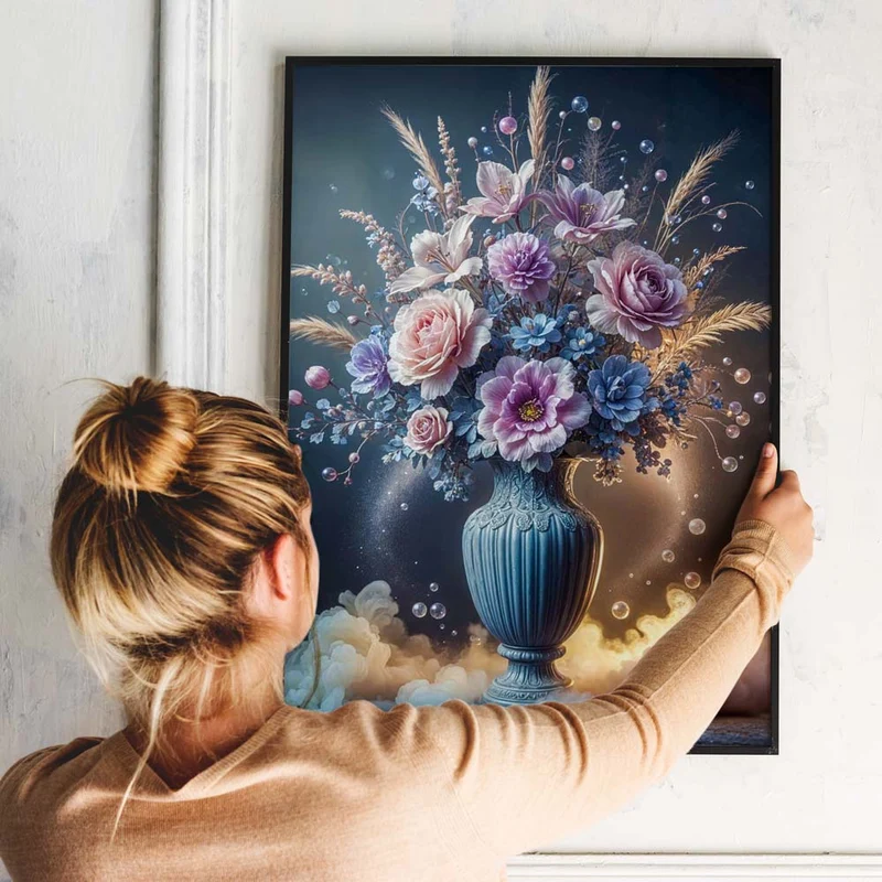 5D Diamond Painting - Blütenzauber in edler Vase