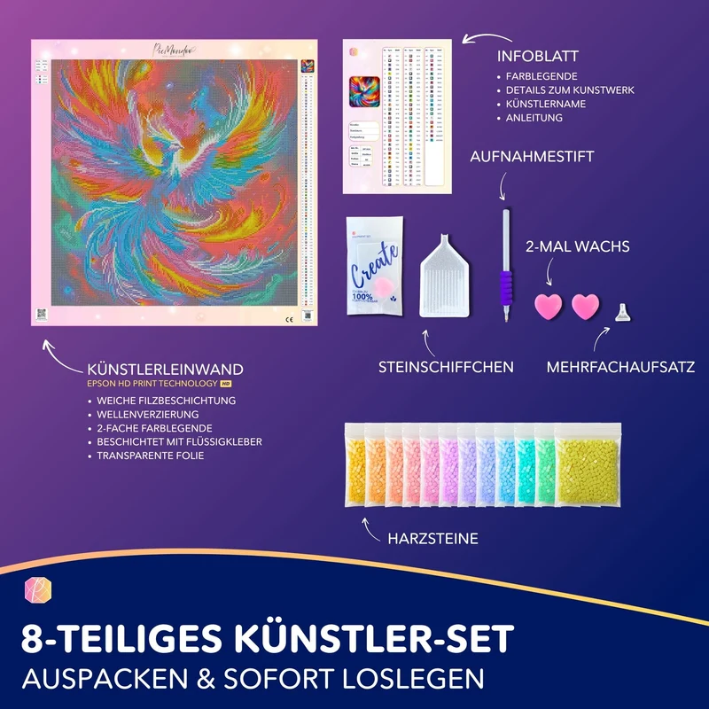 Diamond Painting - Phönix der bunten Farben