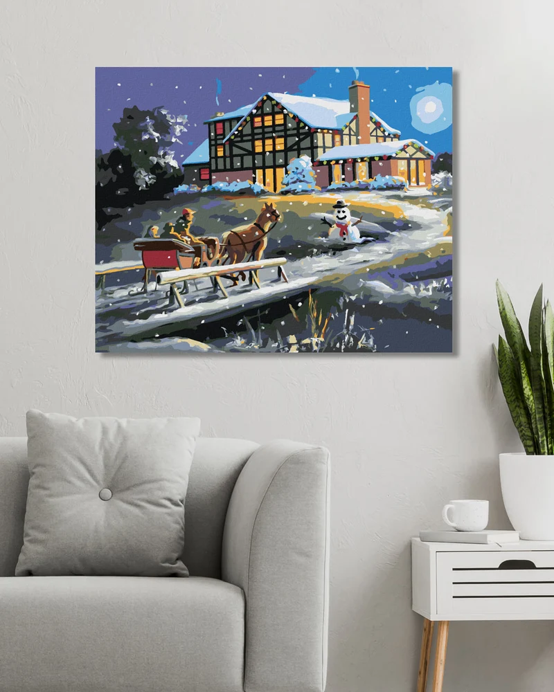 Diamond painting - WEIHNACHTEN, SCHLITTEN UND SCHNEEMANN (D. RUSTY RUST)