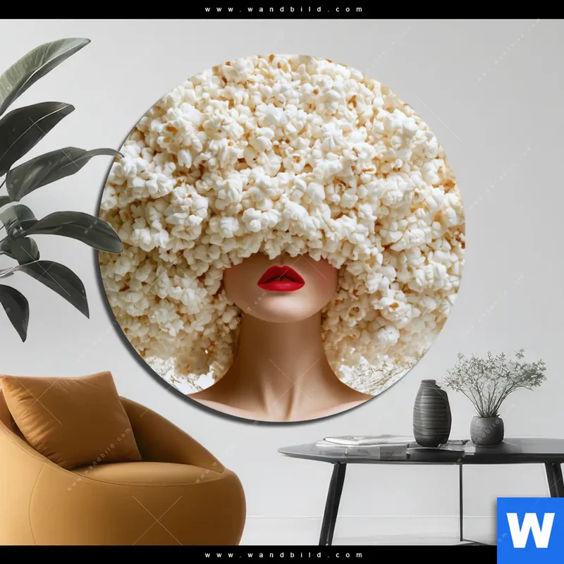 Alu-Dibond Bild | Crazy Popcorn Hair | Rund