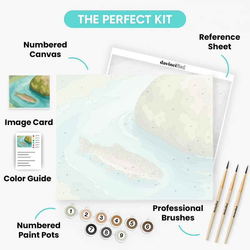 Trout in Quiet Eddy - Paint by Numbers Kit