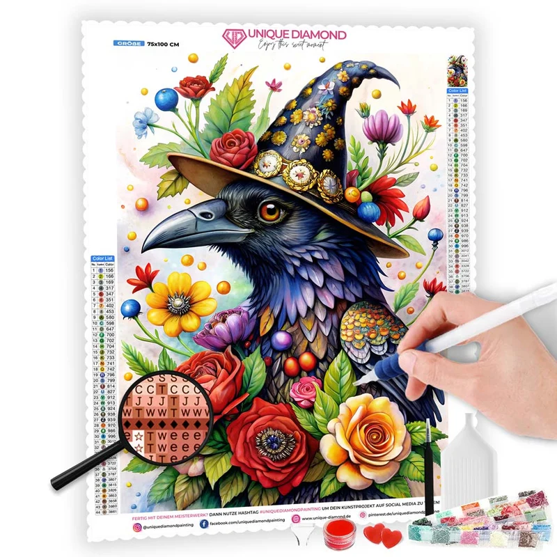 5D Diamond Painting - Magischer Rabe