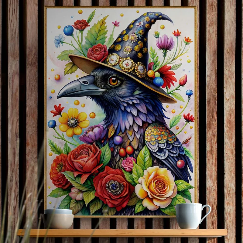 5D Diamond Painting - Magischer Rabe