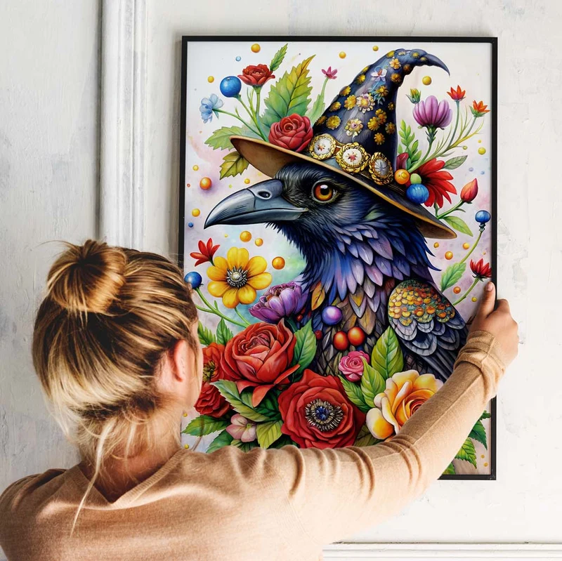 5D Diamond Painting - Magischer Rabe