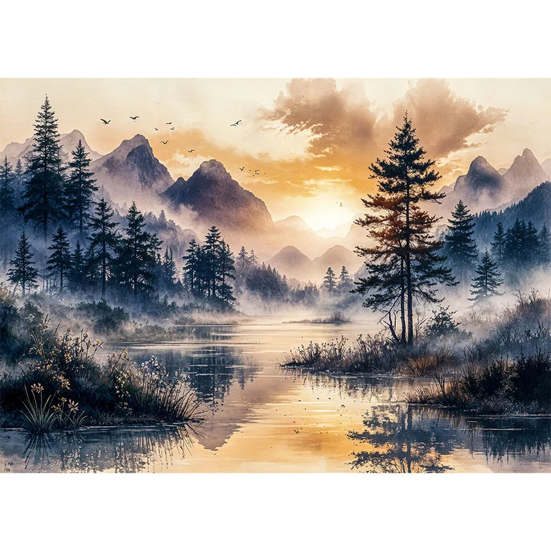 5D Diamond Painting - Morgennebel