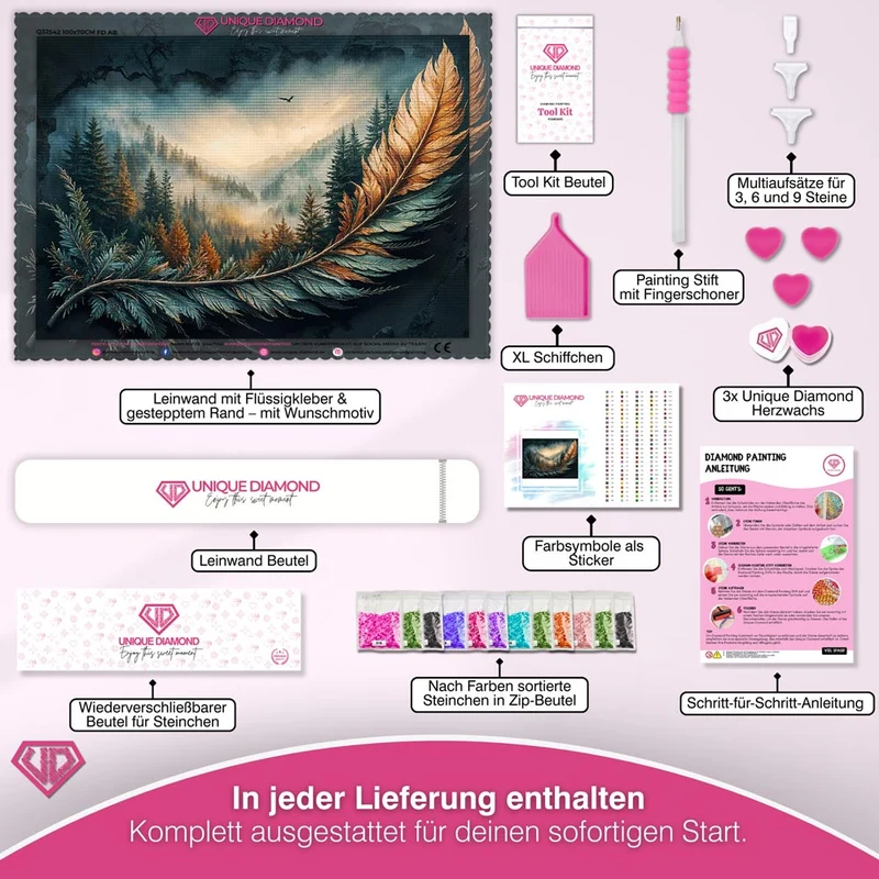 5D Diamond Painting - Mystische Feder