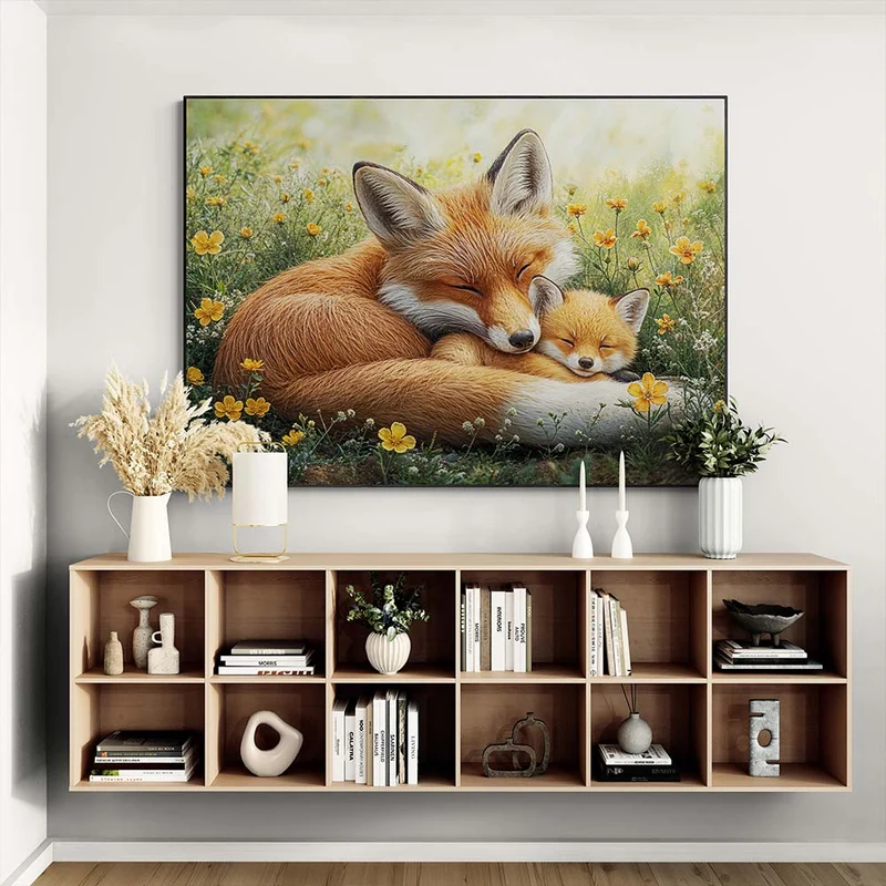 5D Diamond Painting - Kuschelige Füchse