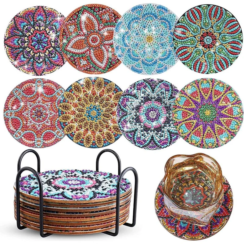 5D Diamond Painting Untersetzer – Mandala Magie