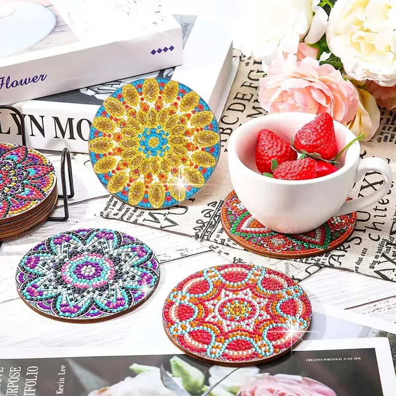 5D Diamond Painting Untersetzer – Mandala Magie