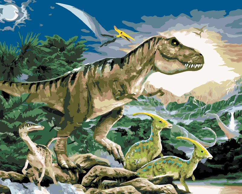 Diamond painting - TYRANNOSAURUS, KÖNIG DER DINOSAURIER (HOWARD ROBINSON)