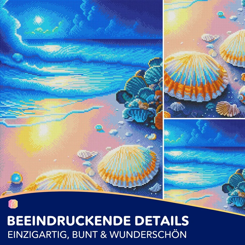 Diamond Painting - Strand im Nachtglanz