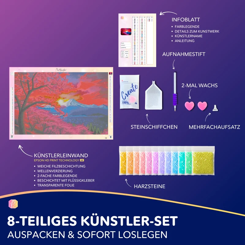 Diamond Painting - Berg der Kirschblüten