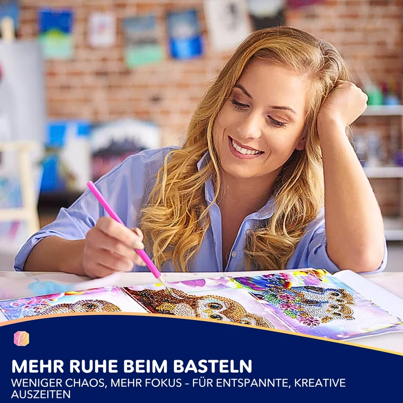 Diamond Painting Aufbewahrung zum Bepainten - Eulen