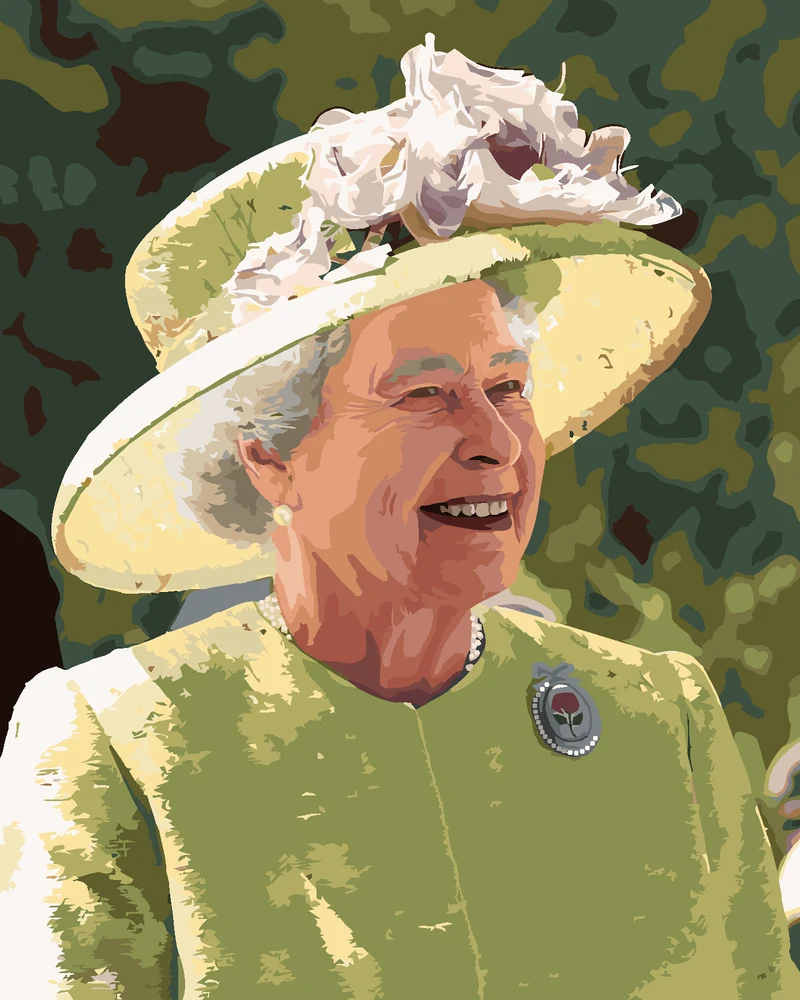 Diamond painting - DIE LÄCHELNDE KÖNIGIN ELISABETH II.