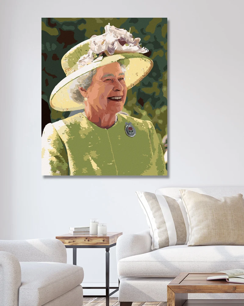 Diamond painting - DIE LÄCHELNDE KÖNIGIN ELISABETH II.