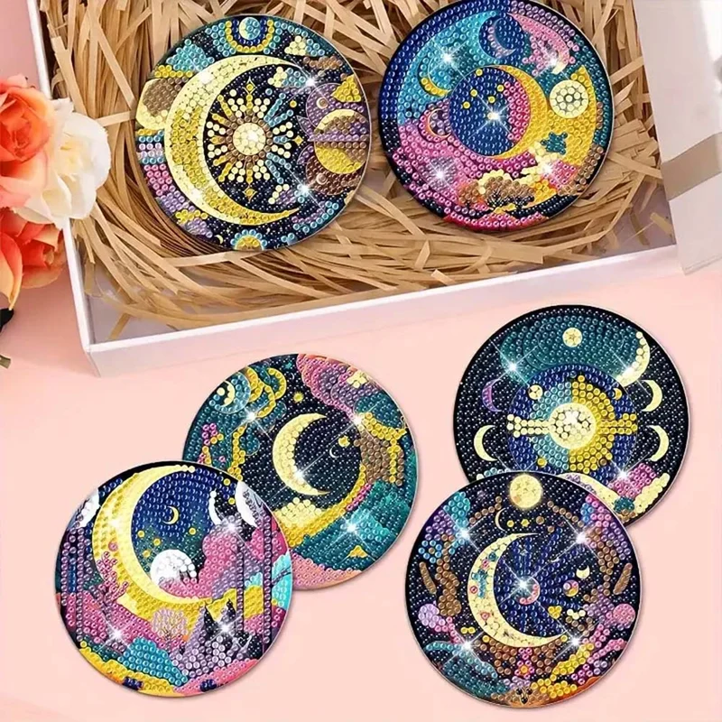 5D Diamond Painting Untersetzer – Magischer Nachthimmel