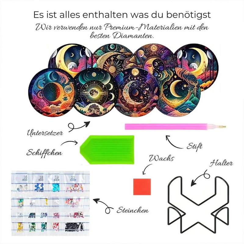 5D Diamond Painting Untersetzer – Magischer Nachthimmel