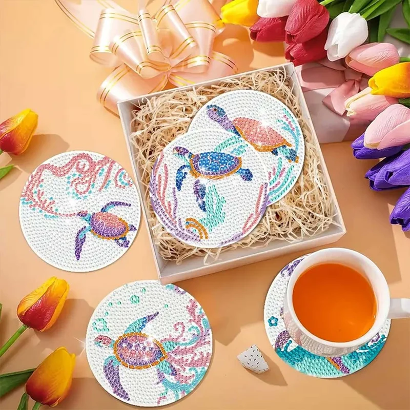 5D Diamond Painting Untersetzer – Meereszauber