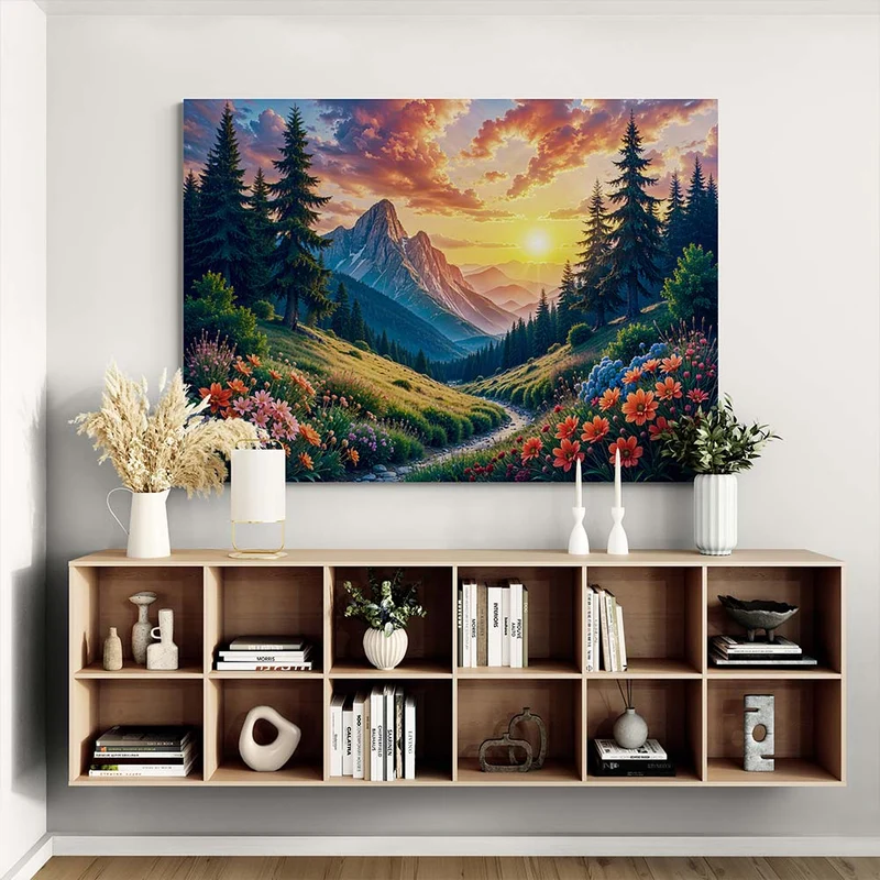 5D Diamond Painting – Bergträume im Abendlicht