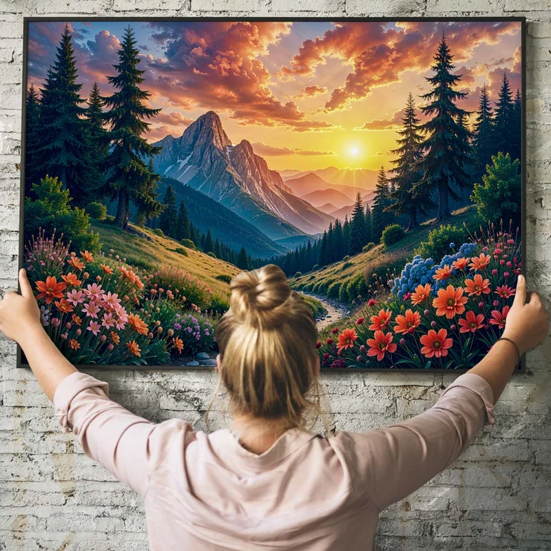5D Diamond Painting – Bergträume im Abendlicht