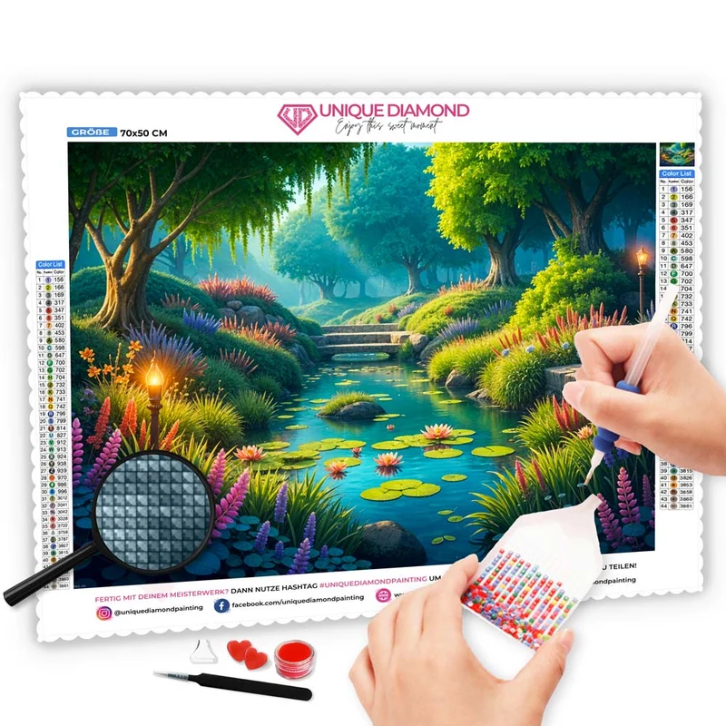 5D Diamond Painting – Morgenstille am Fluss