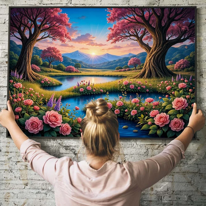 5D Diamond Painting – Blütenzauber am Morgen