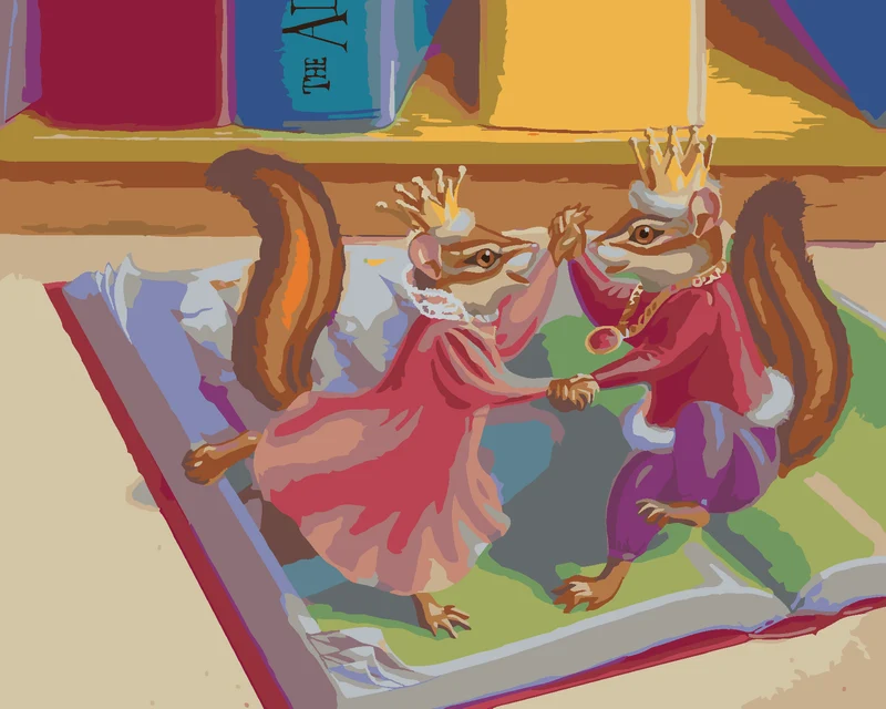 Diamond painting - TANZENDE CHIPMUNKS (SUE ELLEN BROWN)