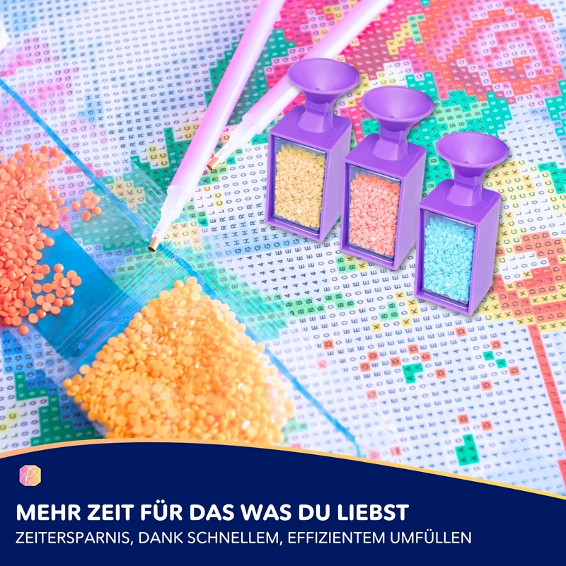 Trichter für Diamond Painting Steine mit Döschen-Vorrichtung