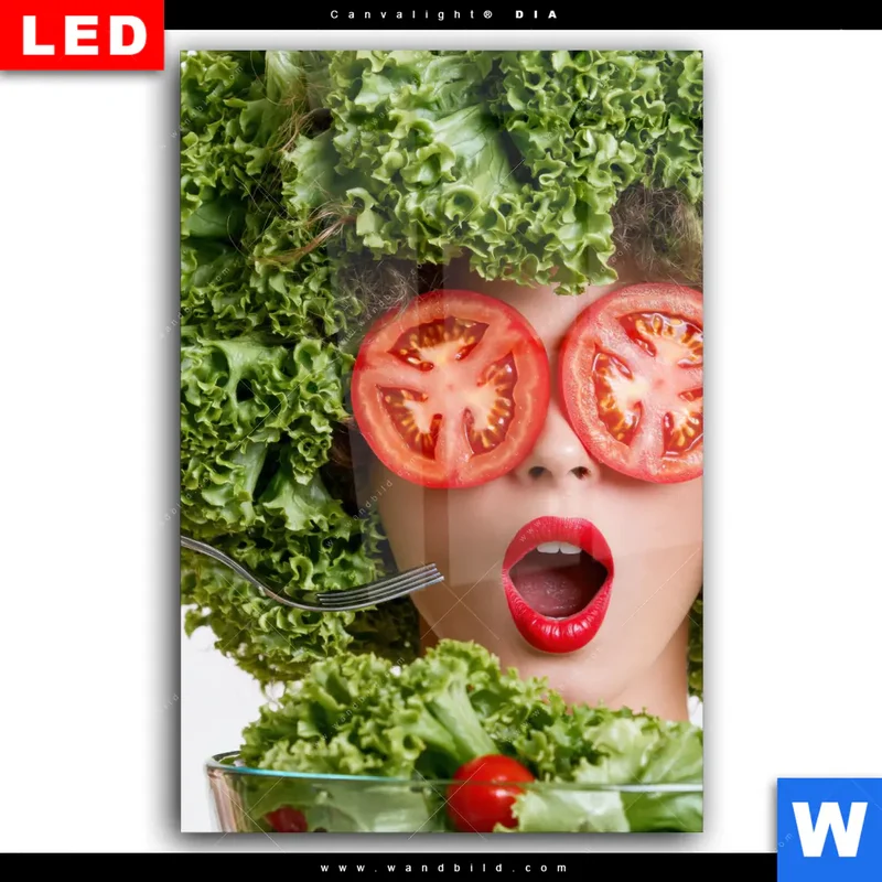 Wechselmotiv Acrylglas Canvalight® DIA | Salat Diva | Hochformat