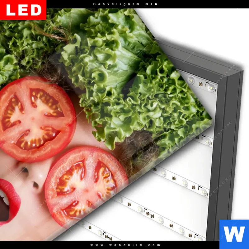 Wechselmotiv Acrylglas Canvalight® DIA | Salat Diva | Hochformat