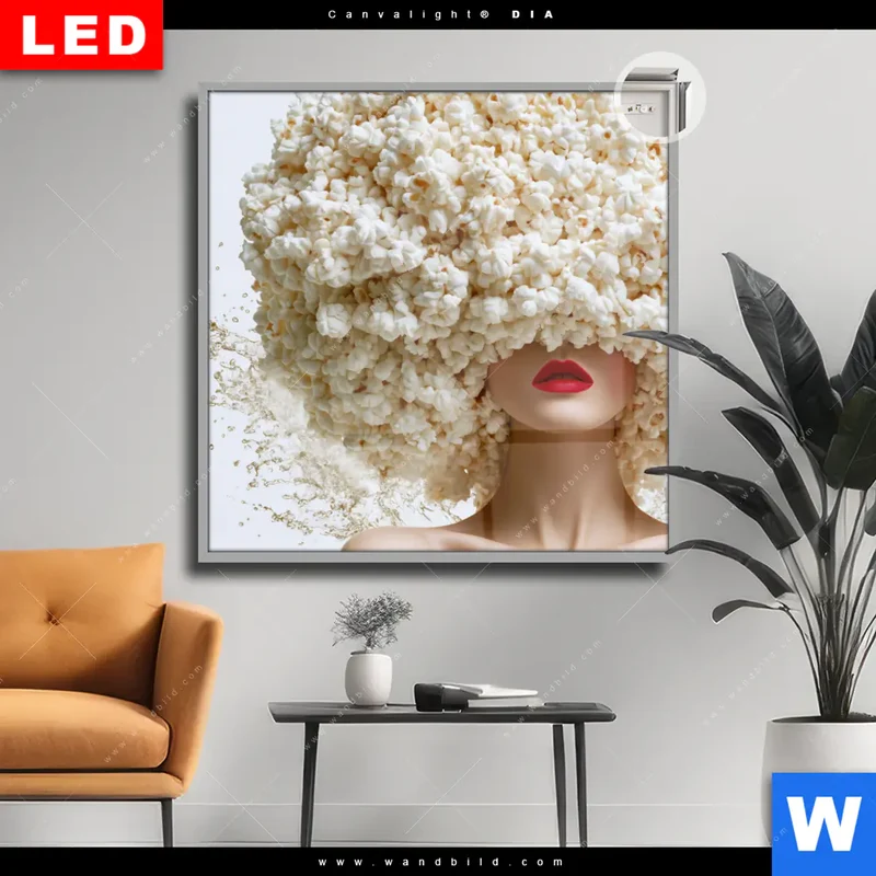 Leuchtbild Acrylglas Canvalight® DIA | Crazy Popcorn Hair | Quadrat