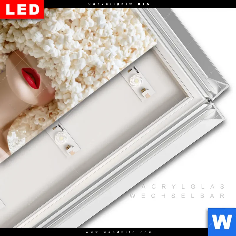 Leuchtbild Acrylglas Canvalight® DIA | Crazy Popcorn Hair | Quadrat
