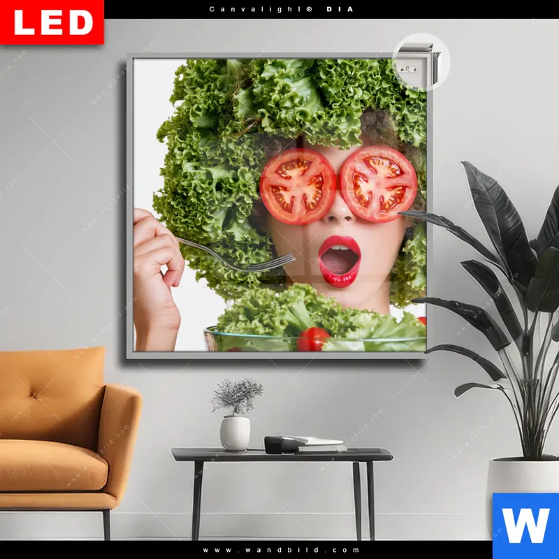 Leuchtbild Acrylglas Canvalight® DIA | Salat Diva | Quadrat