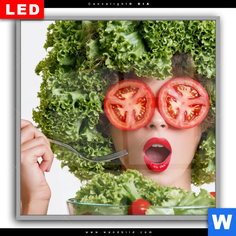 Leuchtbild Acrylglas Canvalight® DIA | Salat Diva | Quadrat
