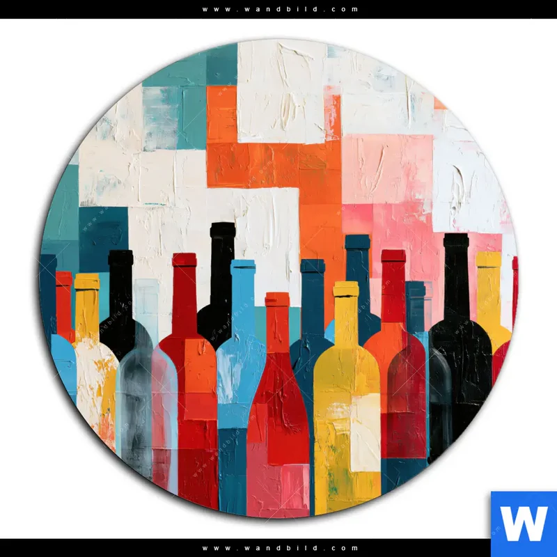 Alu-Dibond Bild | Bunte Weinvielfalt | Rund