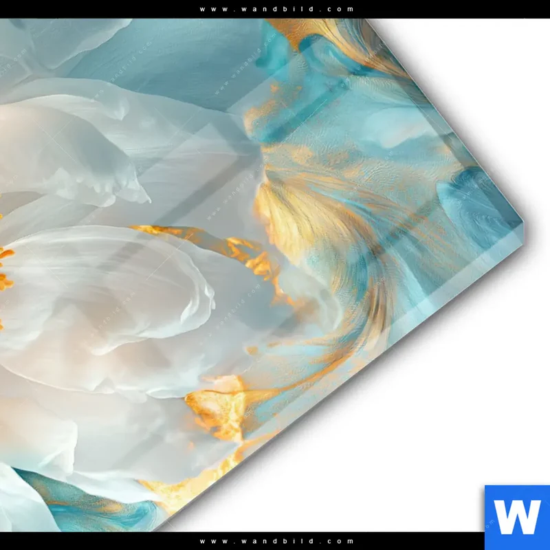 Acrylglasbild | Blüte im goldenen Licht | Hochformat
