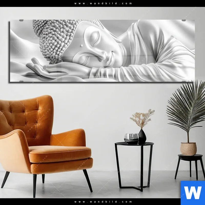 Acrylglasbild | Buddha - Stille des Erwachens | Panorama