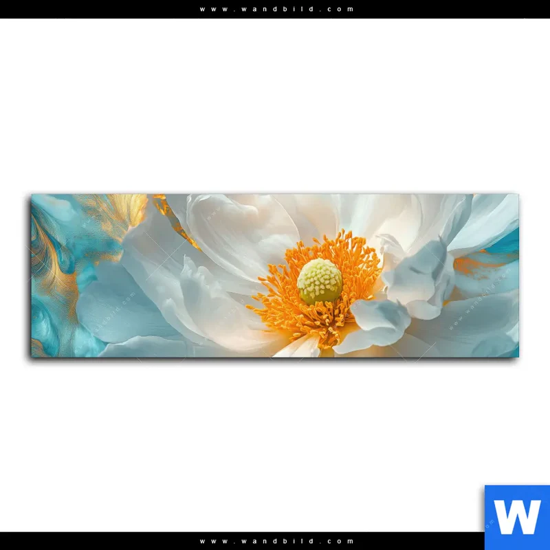 Acrylglasbild | Blüte im goldenen Licht | Panorama