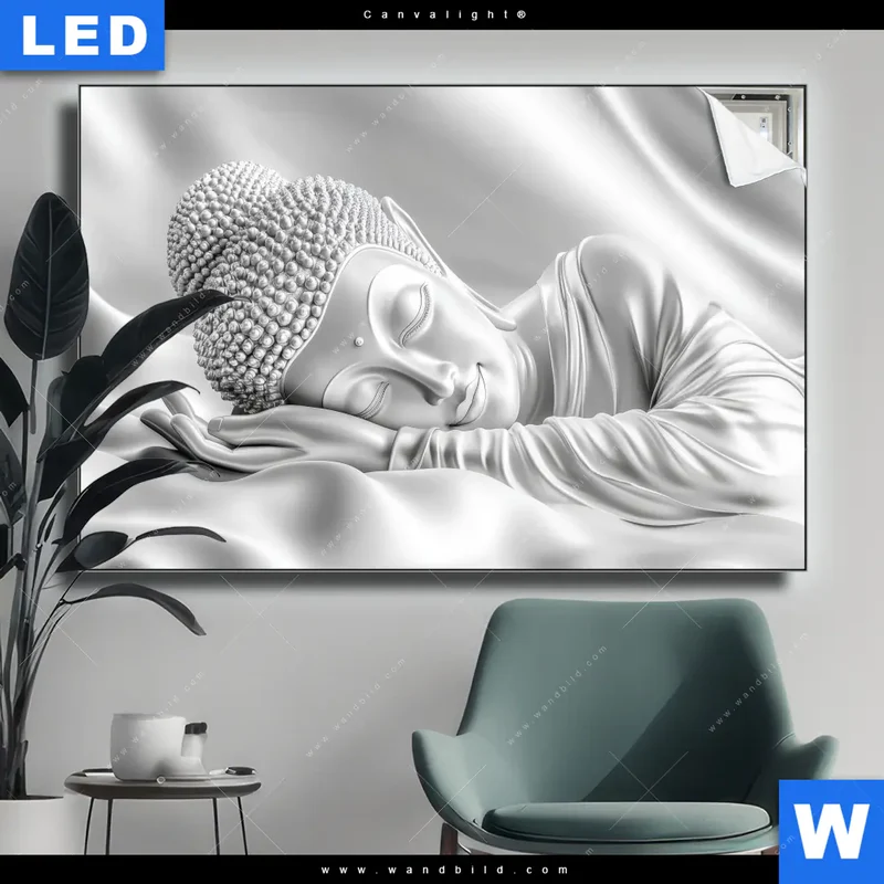 Canvalight® Leuchtbild | Buddha - Stille des Erwachens | Querformat