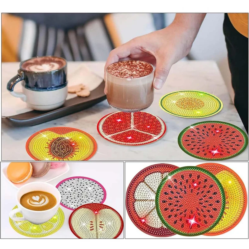 5D Diamond Painting Untersetzer – Fruchtige Frische