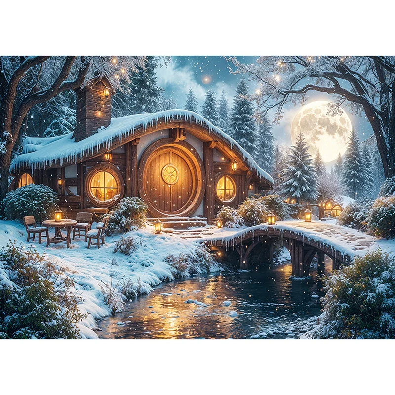 5D Diamond Painting – Winterzauber im Mondlicht