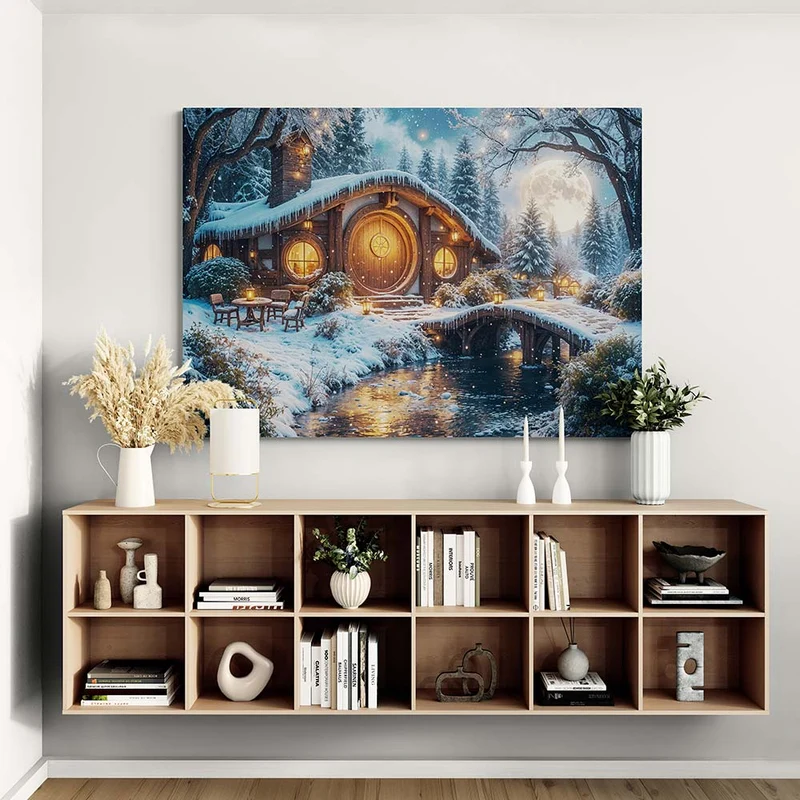 5D Diamond Painting – Winterzauber im Mondlicht