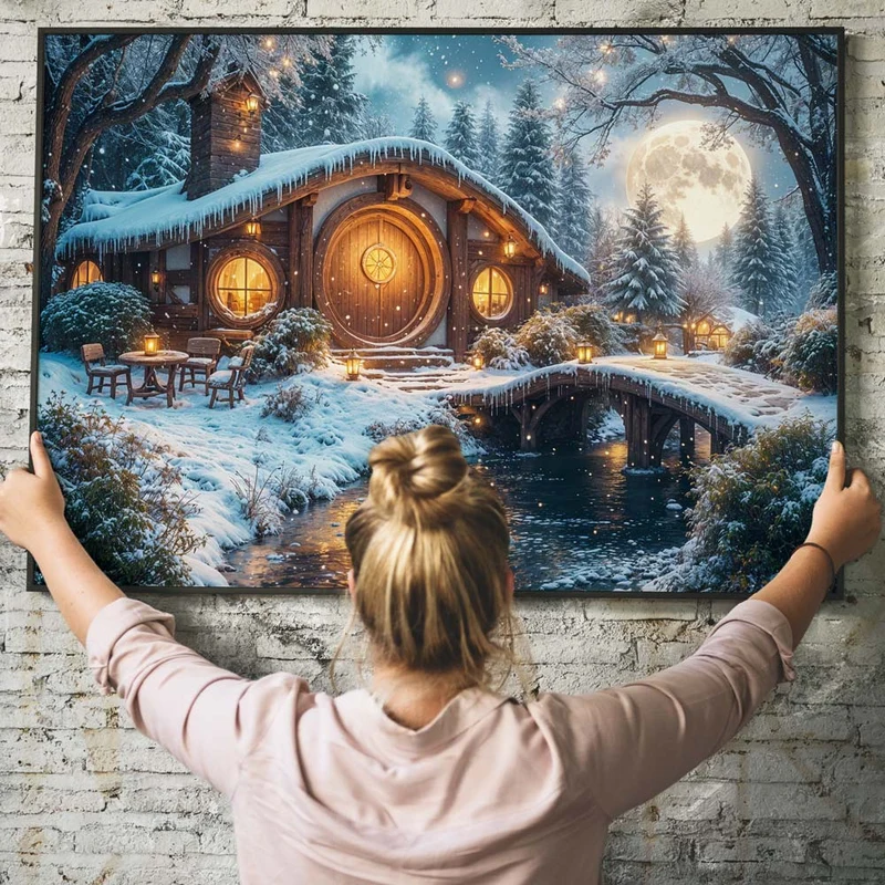 5D Diamond Painting – Winterzauber im Mondlicht