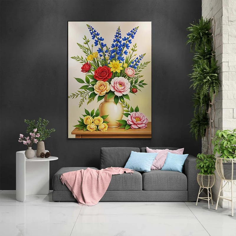 5D Diamond Painting – Wunderschöner Blumenstrauß