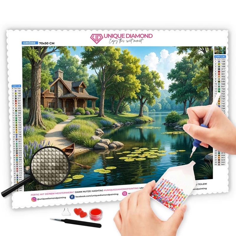 5D Diamond Painting – Sommeridyll am Seerand